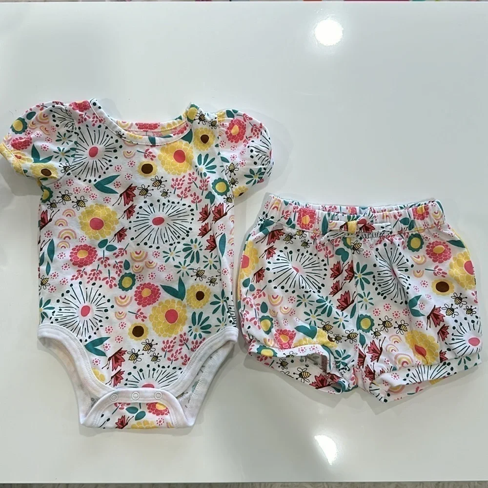 Floral baby matching set